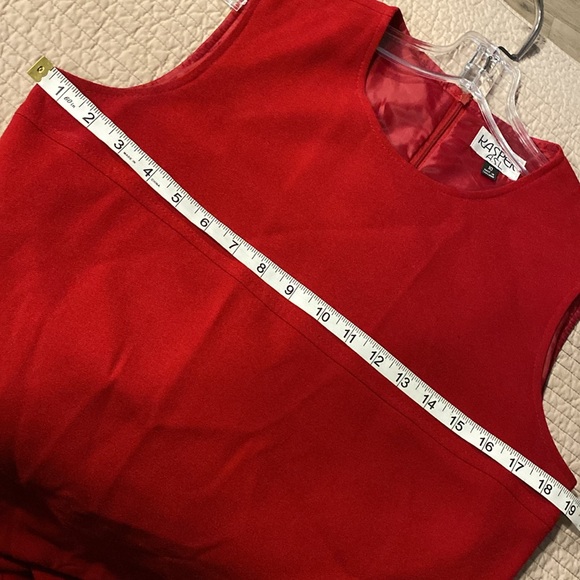 KASPER ASL red crepe shift dress duster coat blazer jacket 10 lined work career - Picture 8 of 9